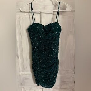 Windsor Dark Green Sequin Mini Dress